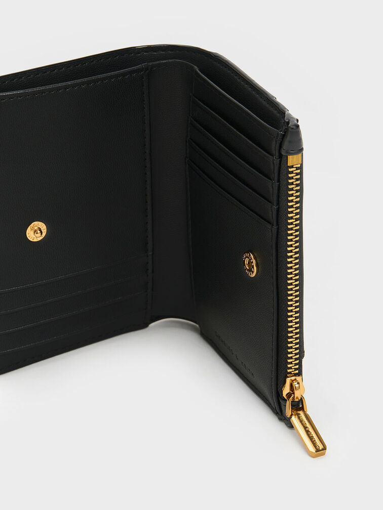 Gemma Quilted Card Holder, Black, hi-res