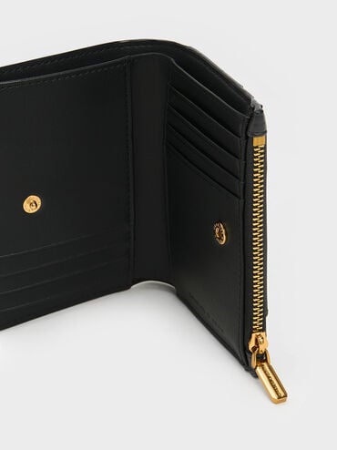 Gemma Quilted Card Holder, Black, hi-res