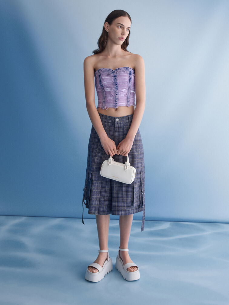 Sammie Knotted-Handle Elongated Bag, Cream, hi-res