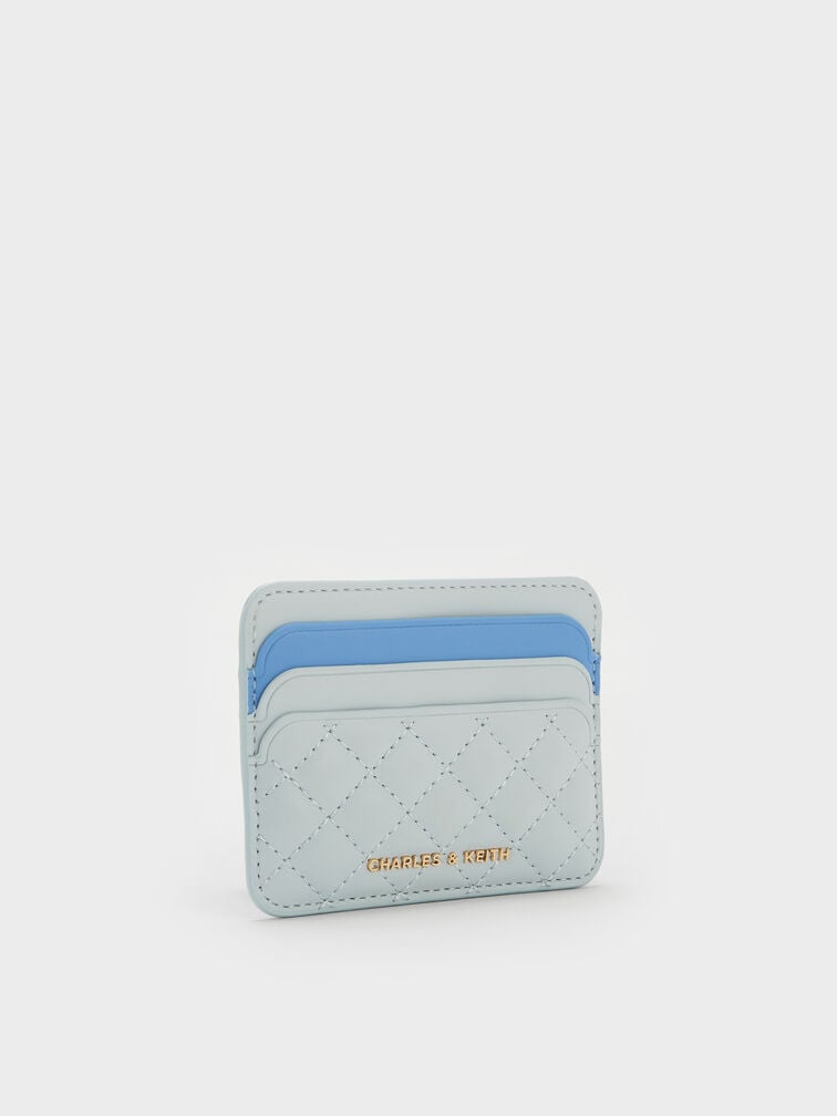 Cleo Quilted Card Holder, Sea Salt Blue, hi-res