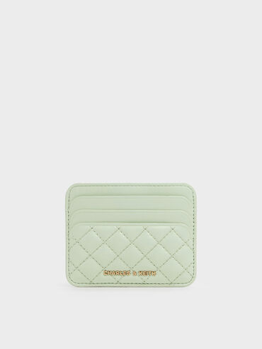 Cleo Quilted Card Holder, Mint Green, hi-res