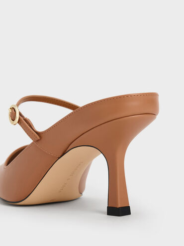 Roxane Mary Jane Heeled Mules, Caramel, hi-res