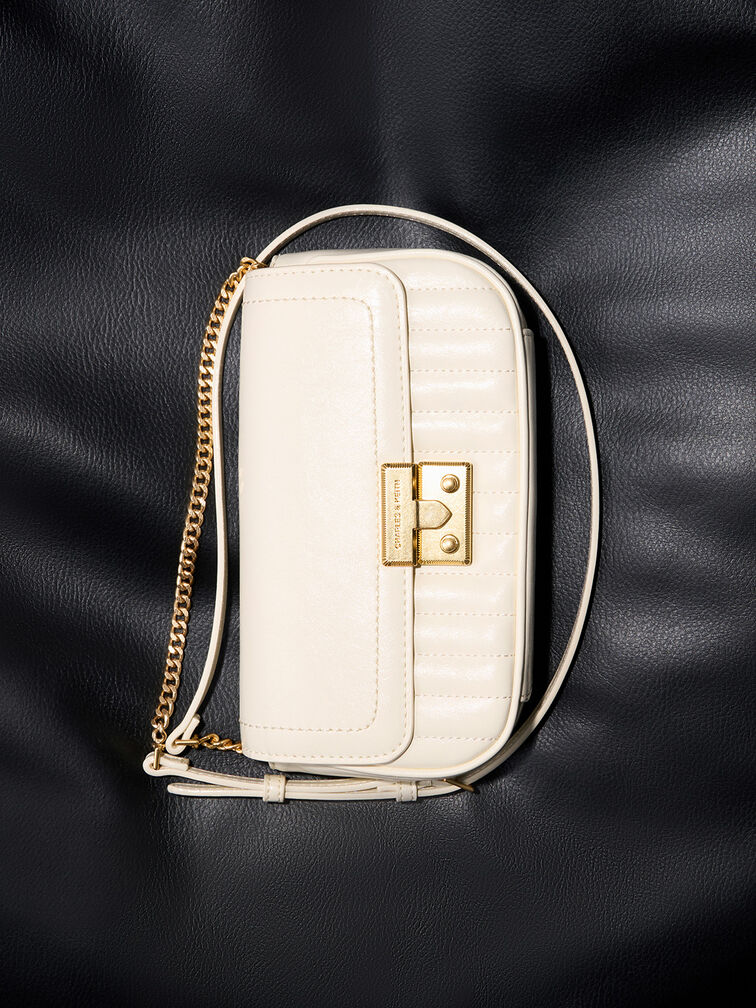 Mini Donna Crinkle-Effect Bag, Cream, hi-res