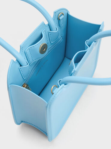 Perline Sculptural Top Handle Bag, Light Blue, hi-res
