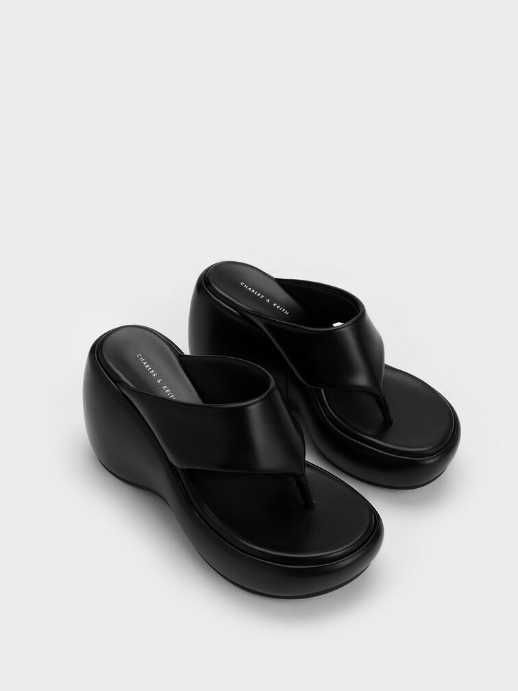 Noemi Platform Wedges, Black, hi-res