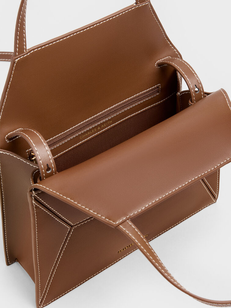 Nasrin Geometric Tote Bag, Chocolate, hi-res