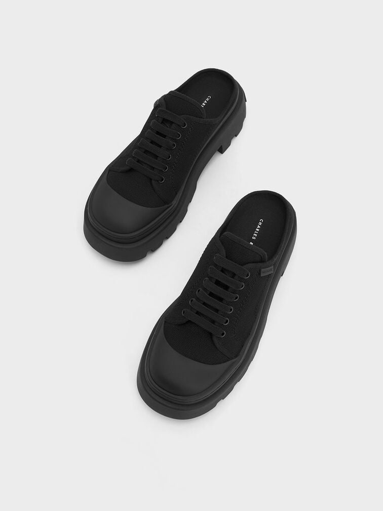 Indra Canvas Slip-On Sneakers, Black, hi-res