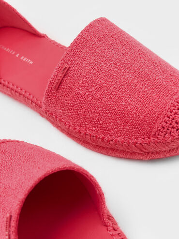 Woven Ankle-Strap Espadrille Flats, Fuchsia, hi-res