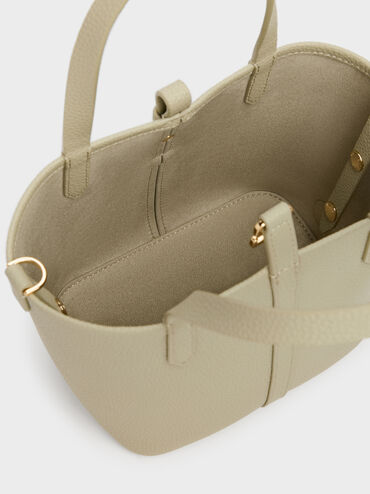 Beryl Belted Bucket Bag, Pale Olive, hi-res