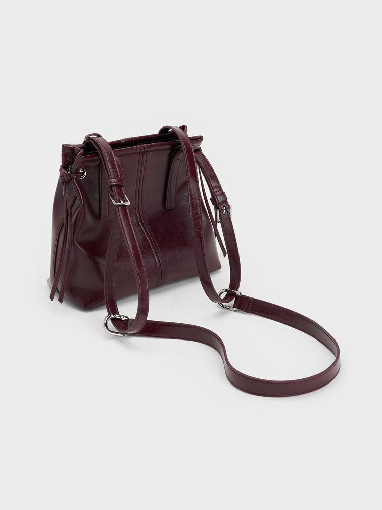 Noane Elongated-Handle Tote Bag, Wineberry Red, hi-res