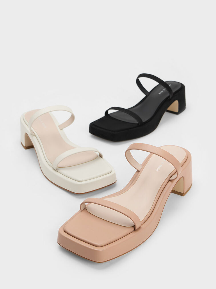 Square-Toe Platform Sandals, Nude, hi-res
