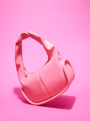 Tubular Slouchy Hobo Bag, Pink, hi-res