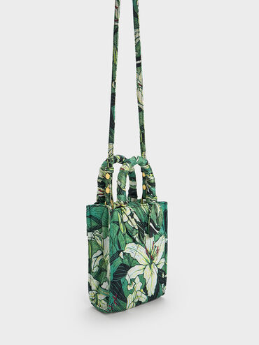 Botanical Print Fabric Tote Bag, Green, hi-res