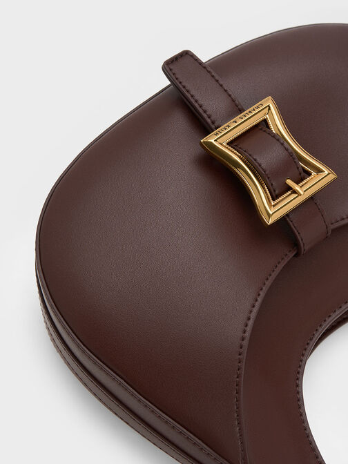 Xanthe Hobo Bag, Dark Brown, hi-res