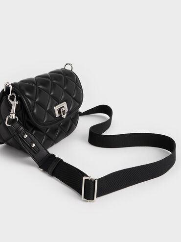 Cressida Quilted Crossbody Bag, Black, hi-res