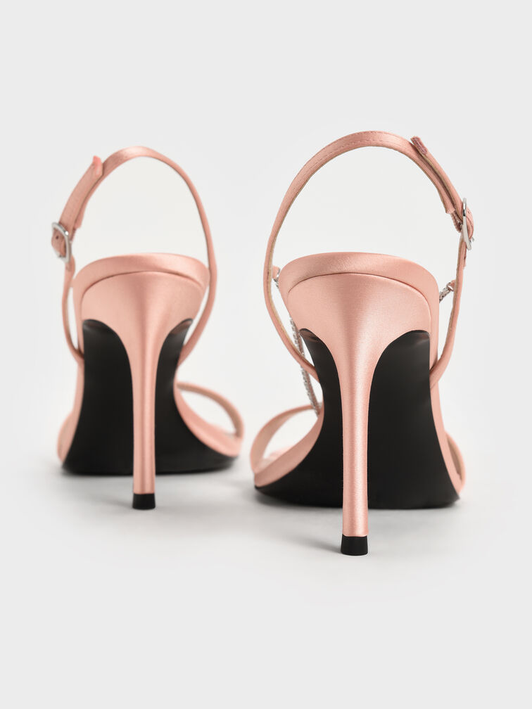 Adel Recycled Polyester Gem-Strap Stiletto Sandals, Blush, hi-res