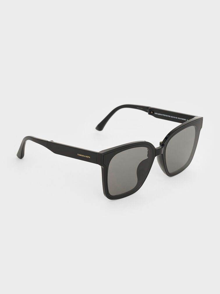 Brea Foldable Sunglasses, Black, hi-res