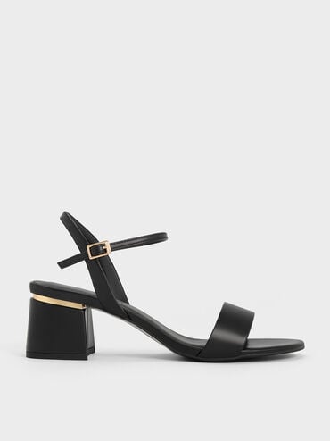 Sylva Block-Heel Sandals, Black, hi-res