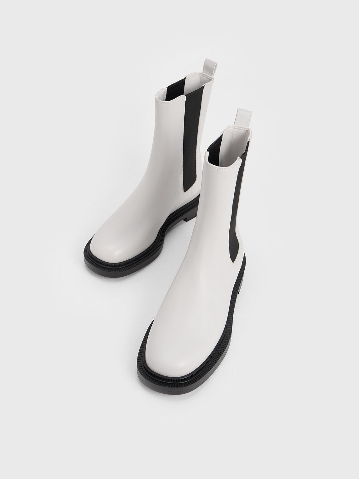White Classic Chelsea Boots CHARLES KEITH IN