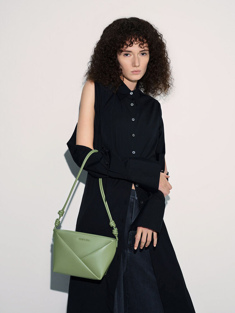 Midori Geometric Crossbody Bag, Green, hi-res