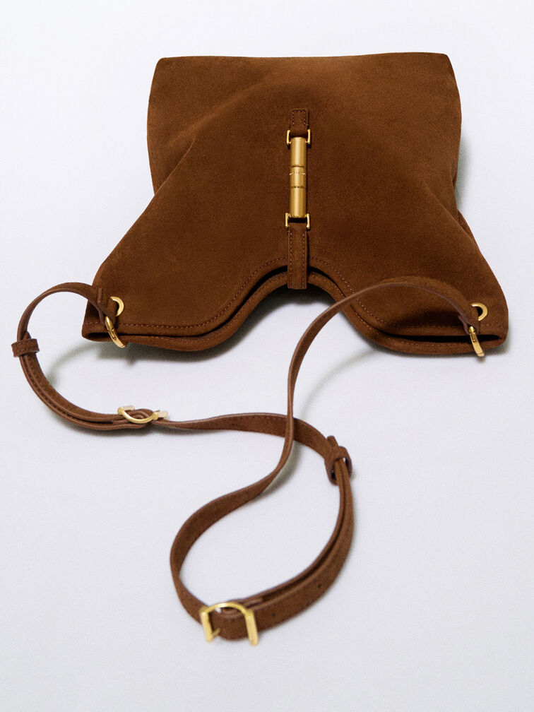 Cesia Metallic-Accent Tote Bag, Pecan Brown, hi-res