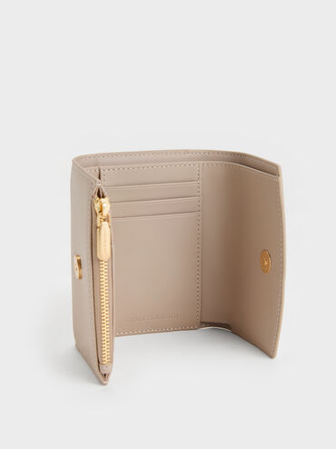 Briony Curved Flap Wallet, Taupe, hi-res