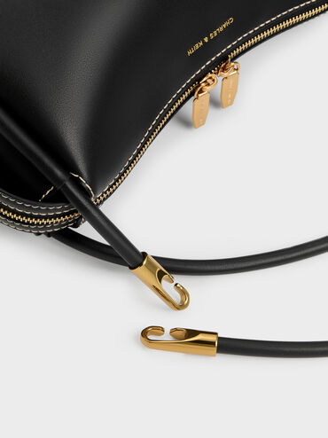 Lyla Tubular Slouchy Shoulder Bag, Black, hi-res