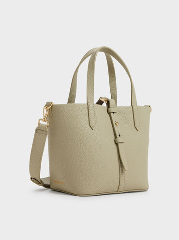 Beryl Belted Bucket Bag, Pale Olive, hi-res