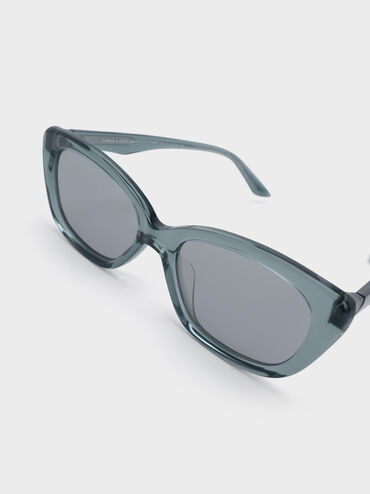 Maeva Recycled Acetate Cat-Eye Sunglasses, Teal, hi-res