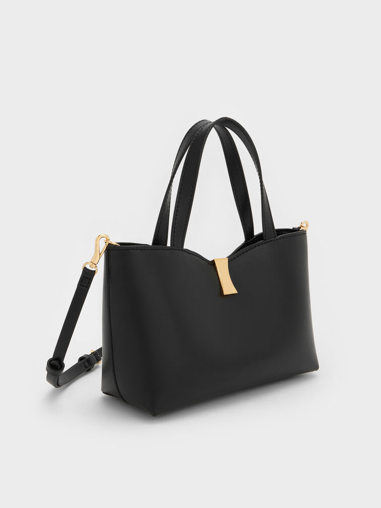 Lilibet Metallic-Accent Tote Bag, Black, hi-res