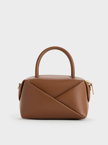 Midori Geometric Bowling Bag, Chocolate, hi-res