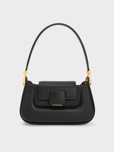 Koa Push-Lock Top Handle Bag, Black, hi-res