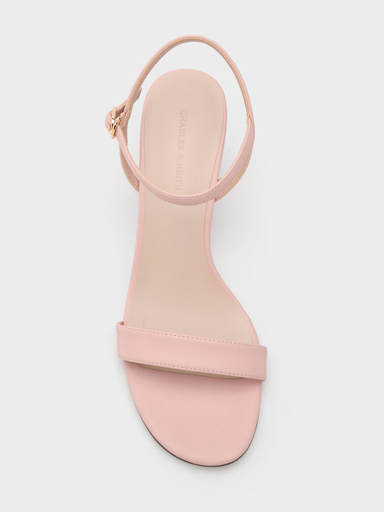 Oleana Clear Trapeze Heel Sandals, Blush, hi-res