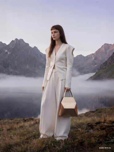 Nasrin Colourblock Geometric Tote Bag, Multi Brown, hi-res