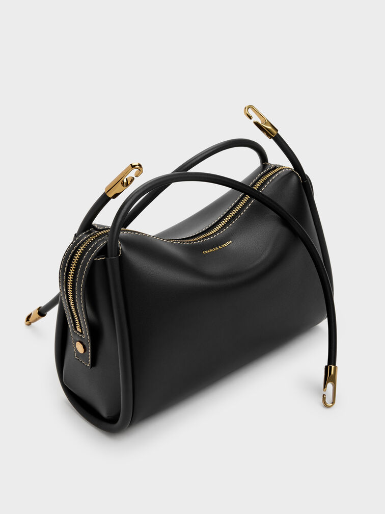 Lyla Tubular Slouchy Shoulder Bag, Black, hi-res