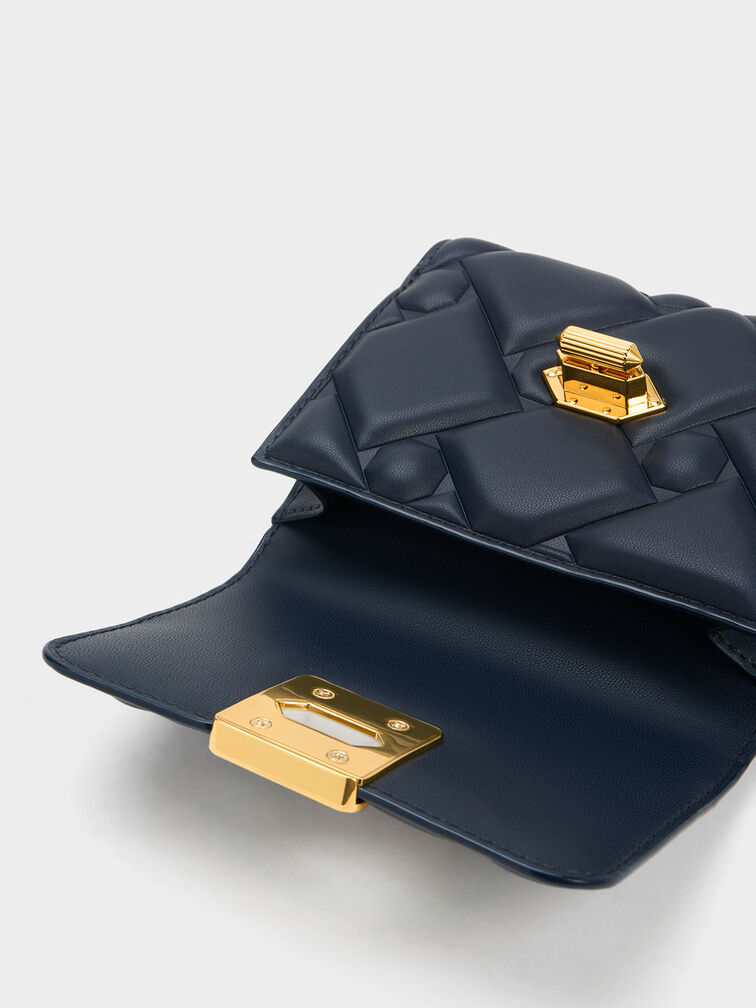 Tillie Quilted Wallet, Navy, hi-res