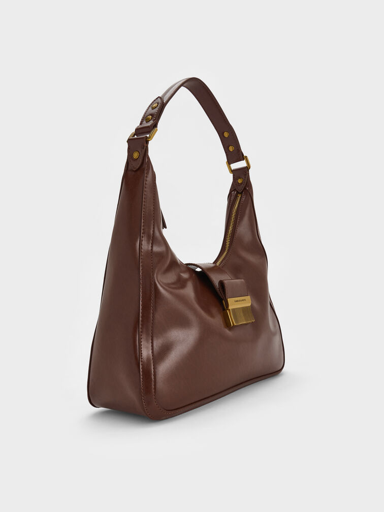 Charlot Hobo Bag, Dark Brown, hi-res