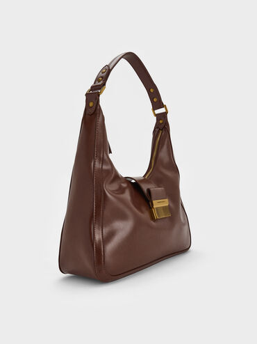 Charlot Hobo Bag, Dark Brown, hi-res