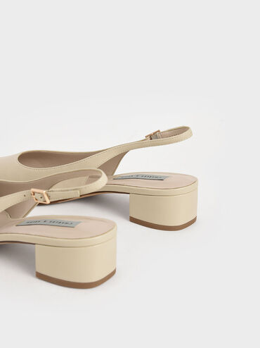 Pointed Toe Slingback Pumps, Chalk, hi-res