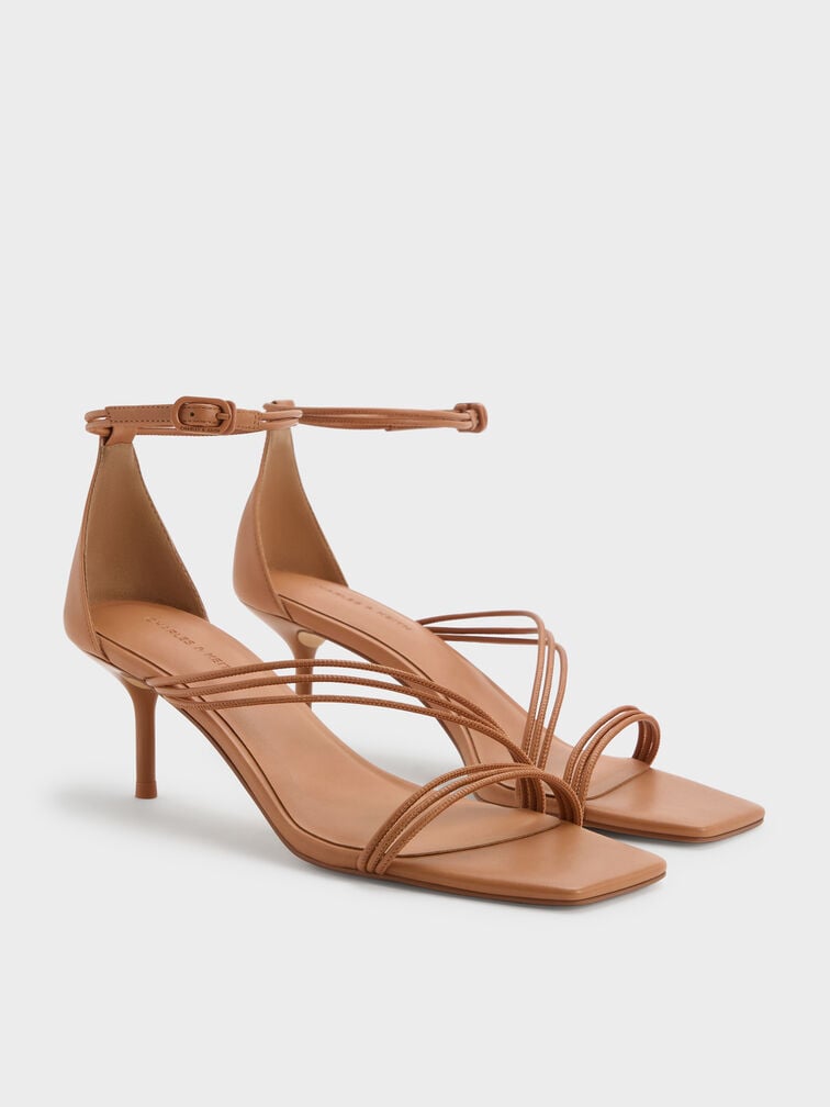 Fianna Ankle-Strap Stiletto Sandals, Tan, hi-res