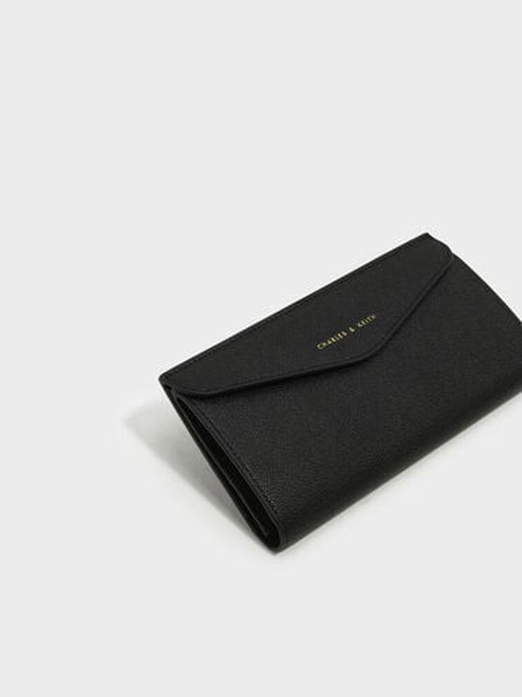 Envelope Long Wallet, Black, hi-res