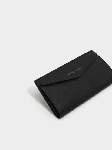 Envelope Long Wallet, Black, hi-res