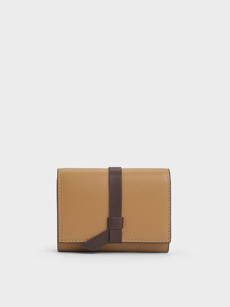Calla Two-Tone Knotted-Strap Small Wallet, Sahara Sand, hi-res