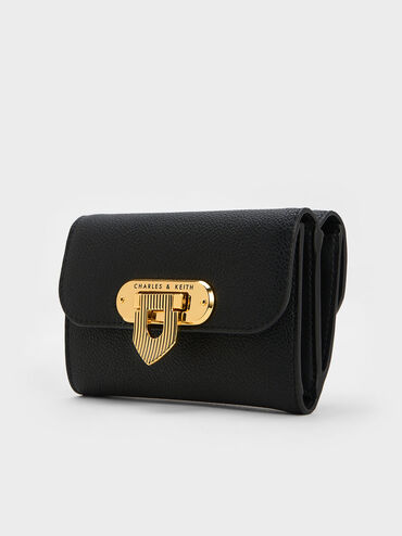 Alcott Push-Lock Wallet, Black, hi-res