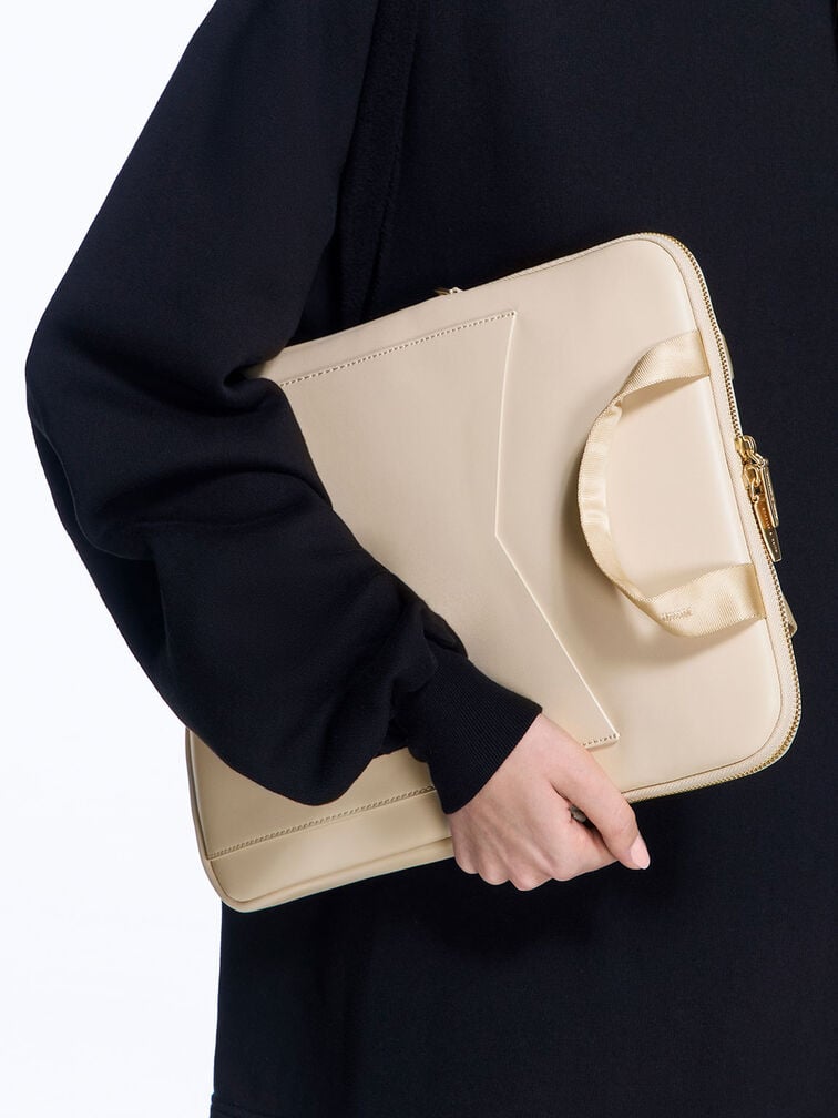 Gaia Laptop Bag, Beige, hi-res
