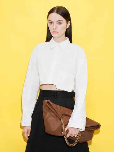 Braided Handle Tote Bag, Chocolate, hi-res