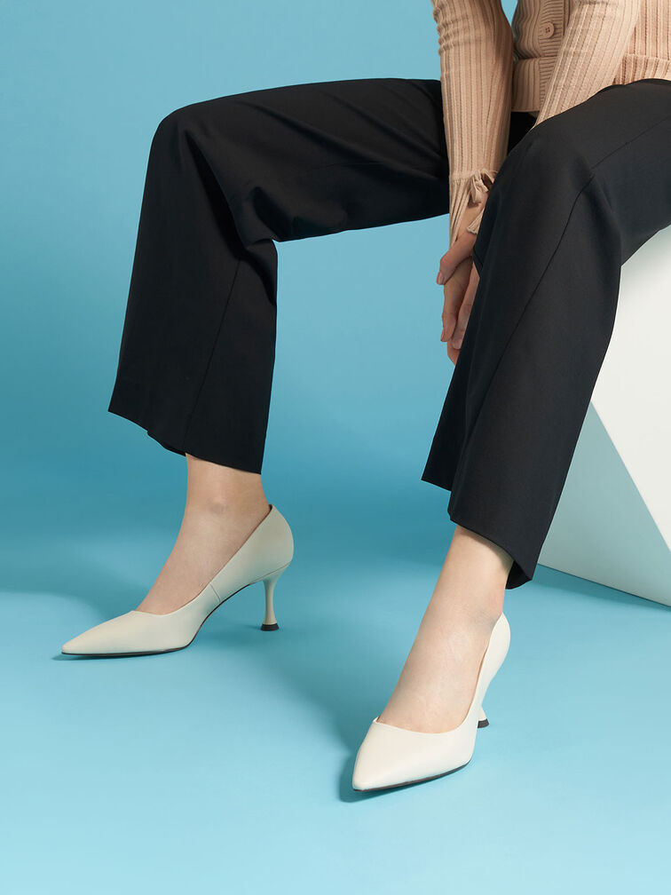 Spool Heel Pumps, Chalk, hi-res