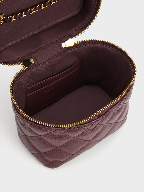Nezu Quilted Boxy Bag, Dark Chocolate, hi-res