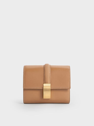 Wisteria Metallic-Accent Wallet, Tan, hi-res