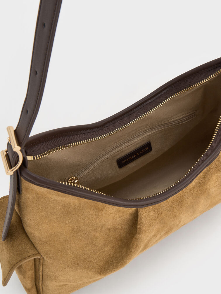 Khai Recycled Suede Side-Pocket Shoulder Bag, Sahara Sand, hi-res